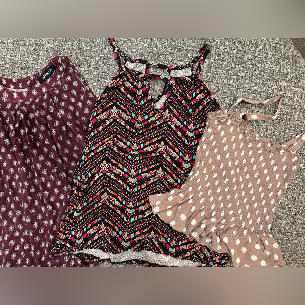 Multi Colored, Patterned Tank Top Trio - image 8